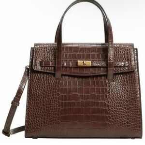 Mango brown croc purse - Hermes Kelly dupe!